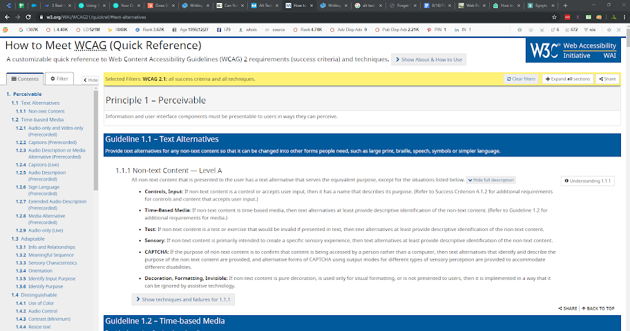Web Content Accessibility Guidelines Alt Text Snippet